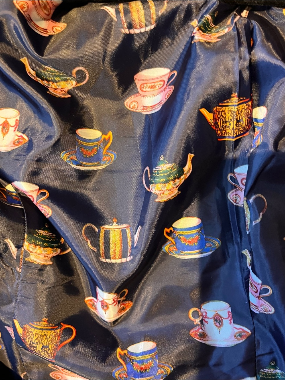 Talbots Navy Herringbone Tweed Wool Aberdeen Blazer Teapot Lining 16W - Picture 8 of 9